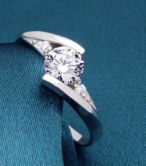 Adorable Simulated Diamond in 925 Sterling Silver Ring imported Filled